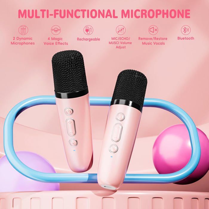Ankuka Micro Karaoke Enfant sans Fil avec 1 Micro, Micro Karaoke Enfant