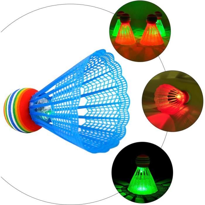 Volani Badminton Luminescenti LED – 4 Pezzi, Si Illuminano Al Buio, Per Gioco Notturno, Nylon Resistente - 3