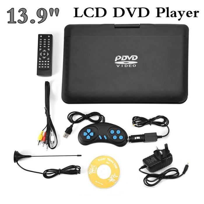 Acheter Lecteur DVD portable écran rotatif 14 pouces DVD multimédia pour  jeu TV fonction Support MP3 MP4 VCD lecteur CD pour la maison et la voiture