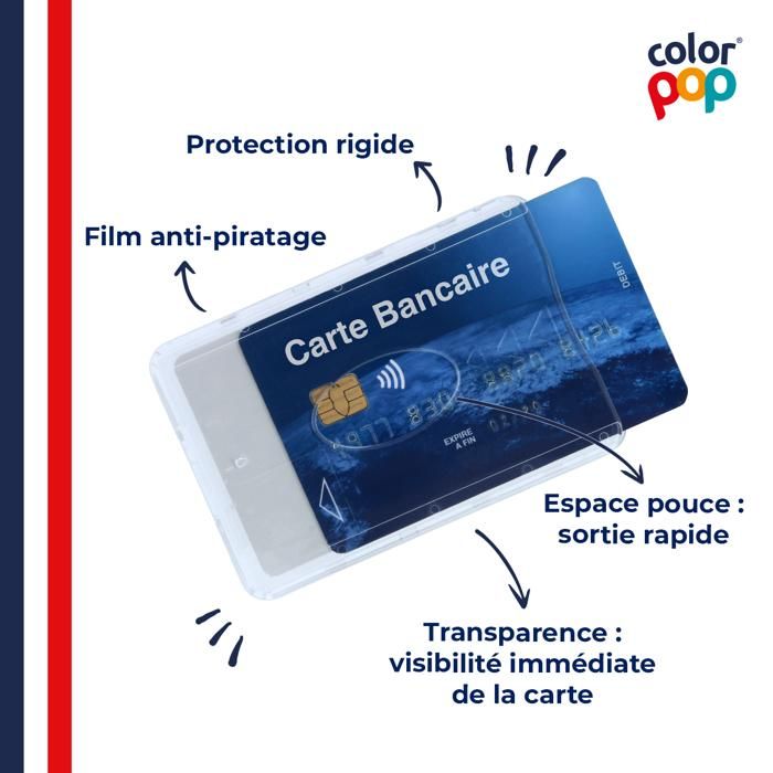 1 étui Rigide Transparent Pour Carte - 9x6 Cm - 4 Coloris Aléatoires - Protection Simple - 3