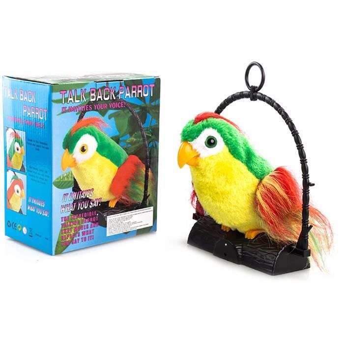 Surplex Perroquet Parlant En Peluche Mignon Jouet En Peluche Electrique Peut Jouer Chansons Repetez Ce Que Vous Dites Poupee Enregistrement Interactive Agitant Des Ailes Cadeau Pour Enfants