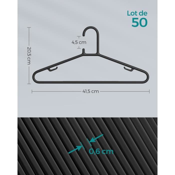 SONGMICS Cintre en métal, Lot de 10, Porte-Pantalons, Longueur 31 cm, 2 Pinces antiglisses, pour Jupes, sous-vêtements, Peu encombrant, antirouille, Crochet pivotant à 360°, Doré CRI046G01