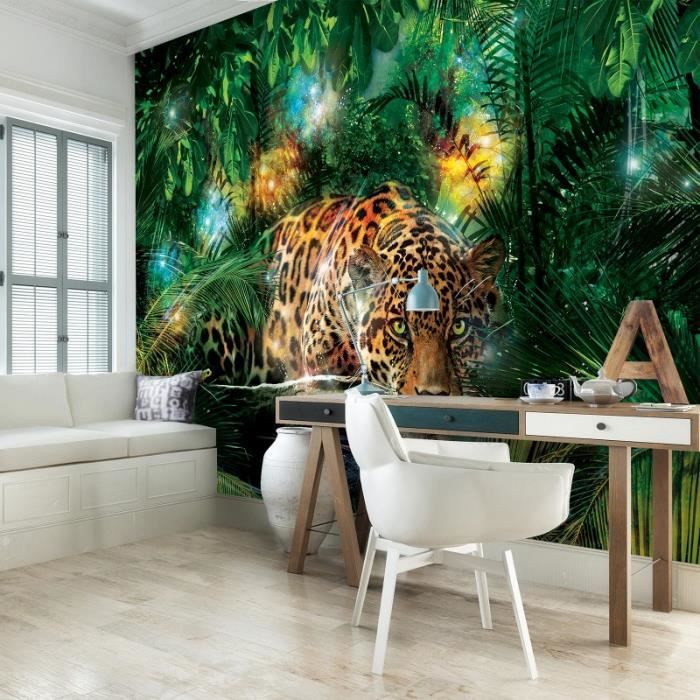 Papier Peint Panoramique 3D Trompe L'oeil Forêt Nature Jungle 91 - Salon Chambre Cuisine Couloir - Intissé 480 X 320 Cm Smart | Leroy Merlin