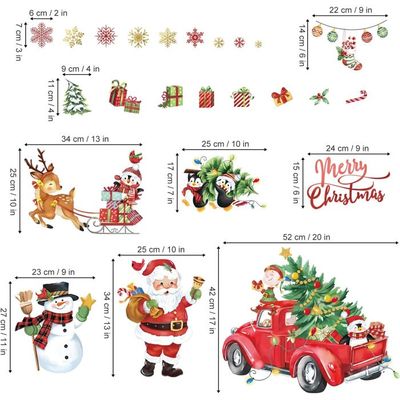 Autocollant Voiture Père Noël Amovible Pour Vitre Arrière - Décoratif, Facile à Enlever Sans Résidu (environ 30x30cm)