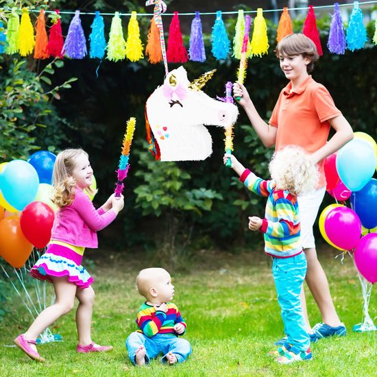 Relaxdays Pinata Licorne Rose à Suspendre - À Remplir Pour Anniversaire Enfants, 54cm