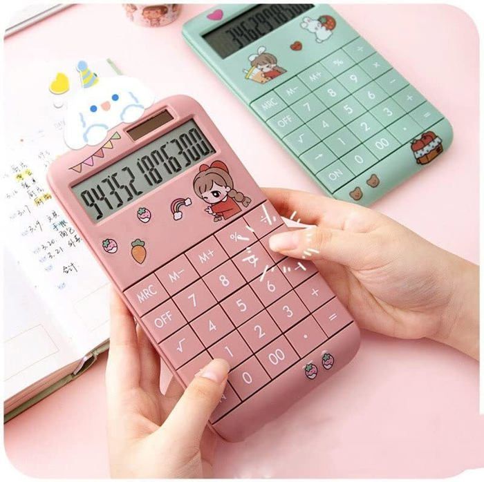 Mini Calculatrice De Poche Cartoon Violet - 8,5 X 5,5 X 2 Cm, Portable, Pour école, Bureau, étudiants