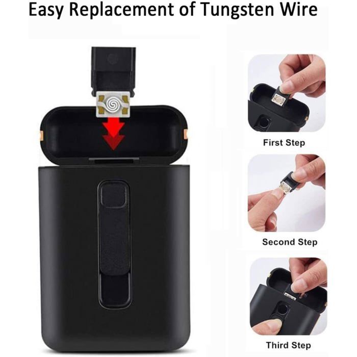 tui  Cigarettes avec Briquet USB 2 en 1, Briquet lectrique Rechargeable  sans Flamme, Coupe-Vent, Bote  Cigarettes, Vert