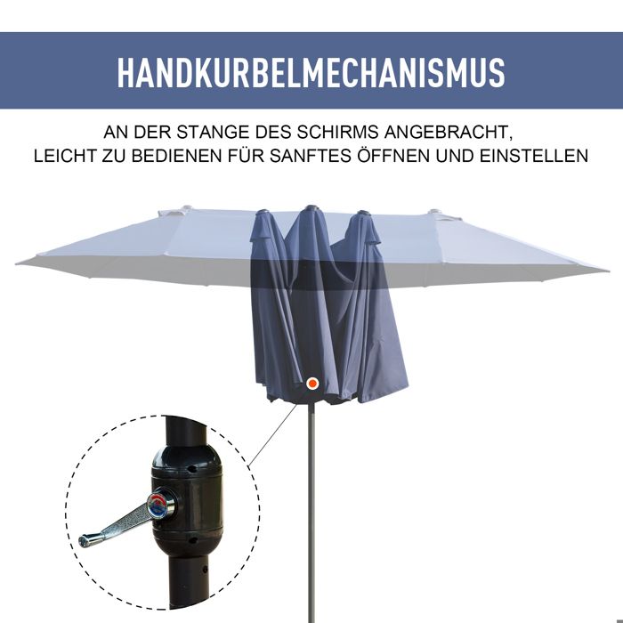 LifeGoods Dubbele Parasol - 270x460cm | Webwinkel LifeGoods Dubbele Parasol - 270x460cm | Webwinkel