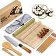 Kit Sushi Maki Complet, Cuisine Sushi Maker 14 Pieces,Compatible Avec Riz Japonais, Set Ustensiles Avec Couteau Pour Une Fabrica,35-0