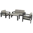 Salon de jardin Hartman en Aluminium  TITAN  Sofa 2 places + 2 fauteuils + table - Anthracite-0