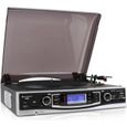 Soundmaster PL530USB Platine vinyle USB - Enregistreur numérique - Radio - Lecteur MP3 - Gris-0