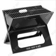 TD® Barbecue extérieur en forme de X camping gril pliant portable grande capacité charbon bois multi-fonctionnel solide barbecue-0