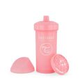 Twistshake Biberon anti-fuite avec bec dur et mixeur de fruits-360ml - Bouteille d'eau pour bébé - Tasse à bec sans BPA-6m+- Rose-0