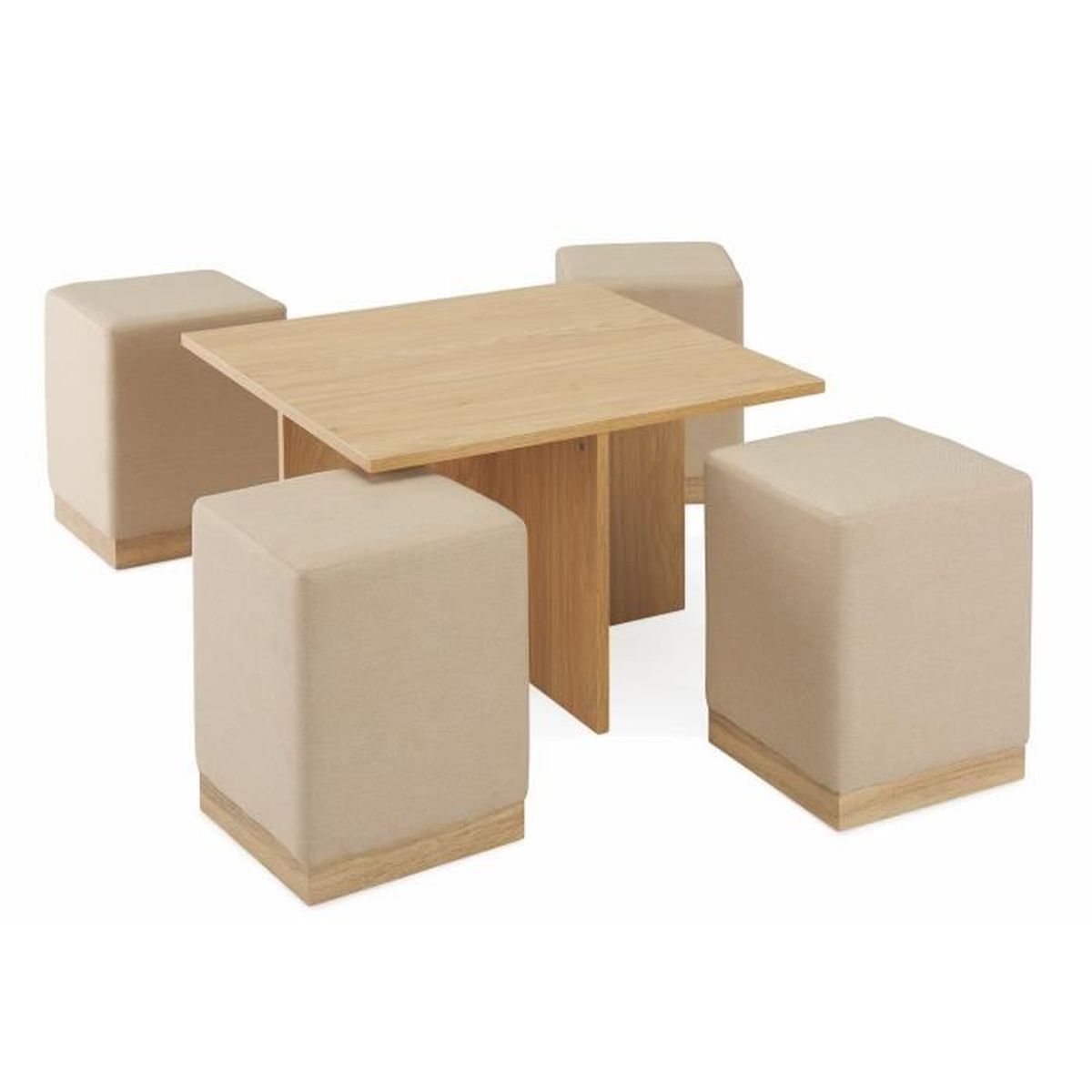 Table Basse Carree 4 Poufs Encastrable Yela Achat Vente