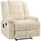 Fauteuil de massage HOMCOM fauteuil de relaxation massant dossier inclinable repose-pied revêtement synthétique télécommande crème