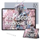 MICREAR Tablette Android 15 12Go+256Go(1To TF) 10.36" tactile WiFi /Bluetooth 5.0，Avec clavier-gris