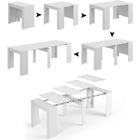Dmora Table console extensible multifonctionnelle, couleur blanc brillant, Dimensions 90 x 78 x 51 cm