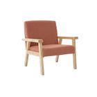 SWEEEK Fauteuil enfant en bois et velours côtelé terracotta. ISAK L 47 x P 43.5 x H 50cm