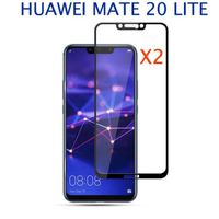 Un lot de 2 films de protection intégrale en verre trempé noir pour Huawei MATE 20 LITE