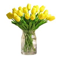 JANZDIYS 20 Bâtons Bouquet de Tulip-34CM-Jaune-Artificielles Fleurs Tulip-Ornements de Chambre à Coucher