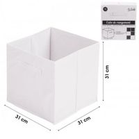 Cube intissé ( lot de 4 ) Boite de Rangement Pliable BLANC – 31 x 31 cm