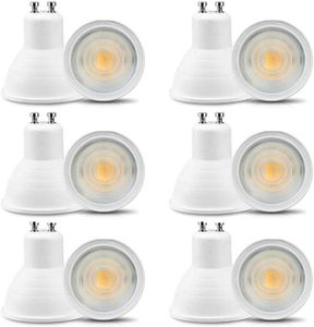 AMPOULE - LED Lot de 12 ampoules LED GU10 6 W 220-240 V, blanc chaud 3000 K, 600 lm, remplacement halogènes 50-60 W [Classe énergétique A++]