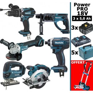 PACK DE MACHINES OUTIL Pack Makita Power PRO 6 outils 18V: Perceuse DHP45