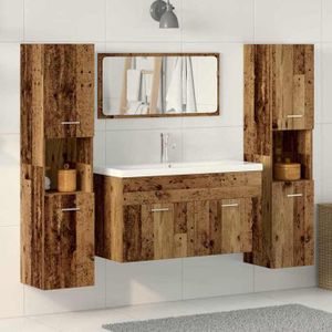 Meuble Salle De Bains Avec Lavabo & Robinet - Ensemble 9 Pièces Beige | Aggloméré, Céramique | 150x45x45 Cm