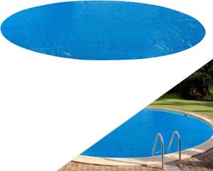 BÂCHE - COUVERTURE  AREBOS Couverture Solaire à Bulles pour Piscine | Ronde | Bleu | 5 m | 400 µ/microns | Polyethylen