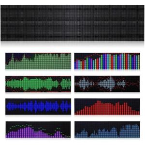 Analyseur de spectre musical, affichage LED du spectre musical, gradation  d'effets de spectre, compteur de niveau audio, 7 effets d'horloge, fonction  mise hors tension, rouge