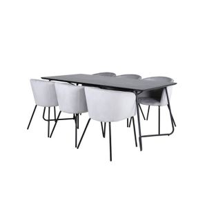 TABLE À MANGER COMPLÈTE Ensemble table et chaises PippiBL - Blanc laqué - 