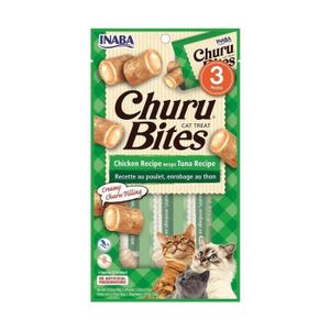 THON & AUTRE POISSON Inaba+Recette de thon Churu Bites for Cats 3 paque
