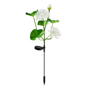 DÉCORATION LUMINEUSE Lotus Blanc  Lampe solaire Led en forme de fleur'h