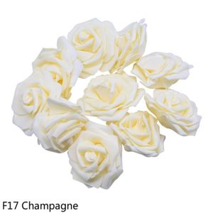 FLEUR ARTIFICIELLE 8cm - F17 Champagne - Grandes roses sans tige en m