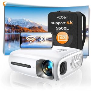 Vidéoprojecteur YABER Pro V7 9500L 5G Vidéoprojecteur WiFi Bluetooth Full HD 1080P , 6D Correction Auto Trapézoïdale et 4P/4D ,Zoom.BAZARLAND30