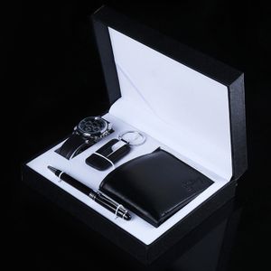 Coffret Cadeau Homme - Montre, Portefeuille, Lampe LED, Stylo - Idée Anniversaire Ou Noël