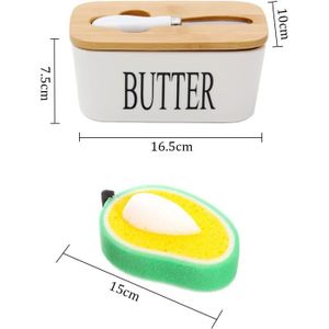 Boîte de scellage de beurre nordique en céramique, assiette à beurre,  plateau de stockage de fromage, boîte de récipient de beurrier avec  couvercle en bois et couteau - AliExpress