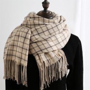 Carreaux épais écharpe gland tartan laine mélangée Homme & Femme Wrap Soft & Long 