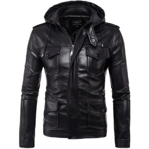 Veste en cuir capuche homme top