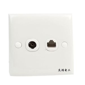 Sourcingmap Mur Panneau Réseau Données modulaire RJ45 Coaxial Antenne TV Connecteur
