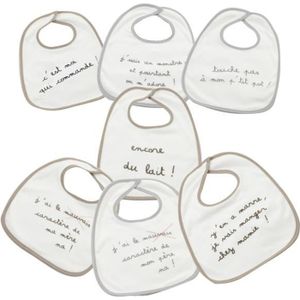 Babycalin Lot de 7 Bavoirs Naissance Winnie 22 x 27 cm DIS201707