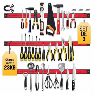 Visiodirect Lot De 5 Aimants – Bleu, Noir, Rouge, Diamètre 30 Mm – Usages Multiples