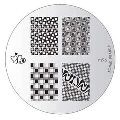Plaque De Stamping Konad M96 - Poinçon Pour Nail Art - Motifs Manucure Pochoir Ongles