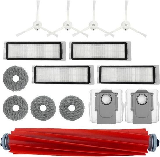 Kit Ricambi Per Roborock Qrevo Curv/Edge - 2 Spazzole, 4 Filtri HEPA, 6 Sacchetti Polvere, 6