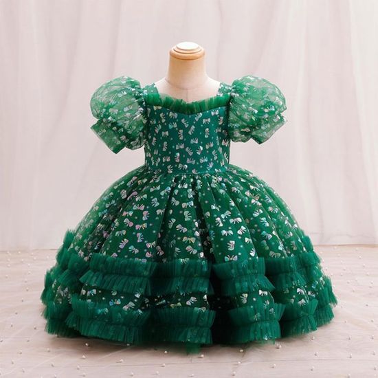 Robe Princesse Fille Cérémonie SoLu DAY8 - Manches Longues, Tutu Dentelle, Chic Et élégante - 10