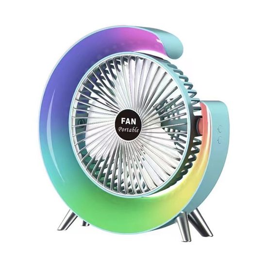 Ventilateur De Bureau Portable Avec Veilleuse, Batterie Rechargeable