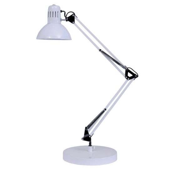 alba archi bc lampe architecte fluorescente avec pince et socle blanc