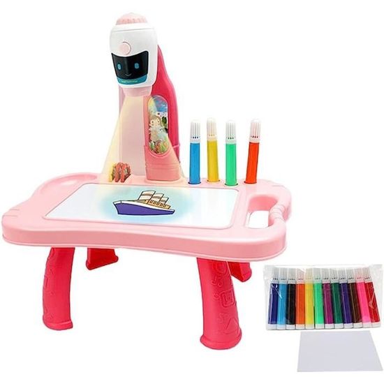 Ensemble de Table à dessin artistique pour enfants, projecteur Led, planche de peinture pour enfants, artisanat d'art, apprentissage éducatif, outils de peinture, cadeau pour filles  21