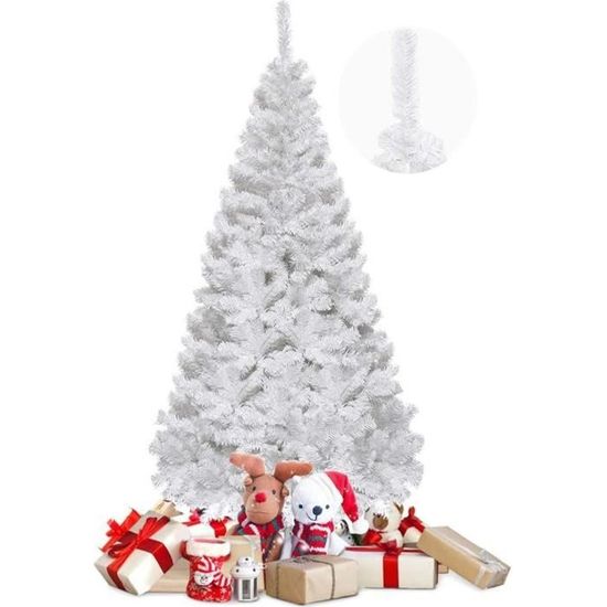 GYMAX Sapin De Noël Artificiel 180 CM, Floqué Sapin Avec 250