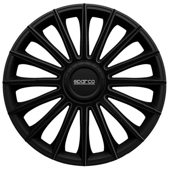 SPARCO Bergamo SPC1585BKSV Enjoliveurs 15 Pouces 4 Jeu Noir